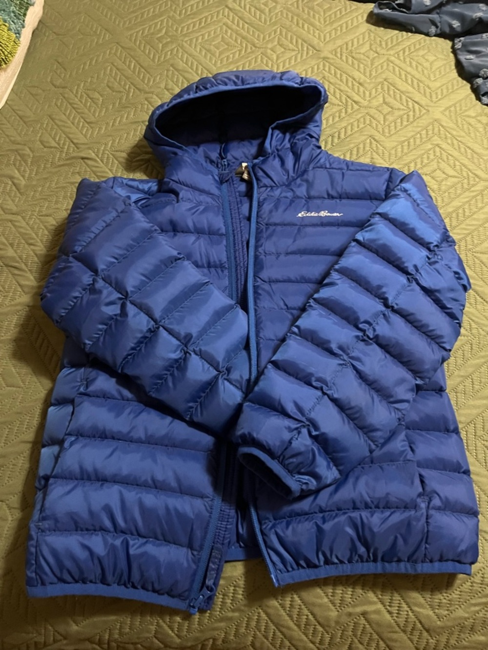 Eddie Bauer Bright Blue Quilted Down Jacket